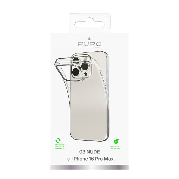 Puro 03 Nude Silicone Case for iPhone 16 Pro Max - Transparent