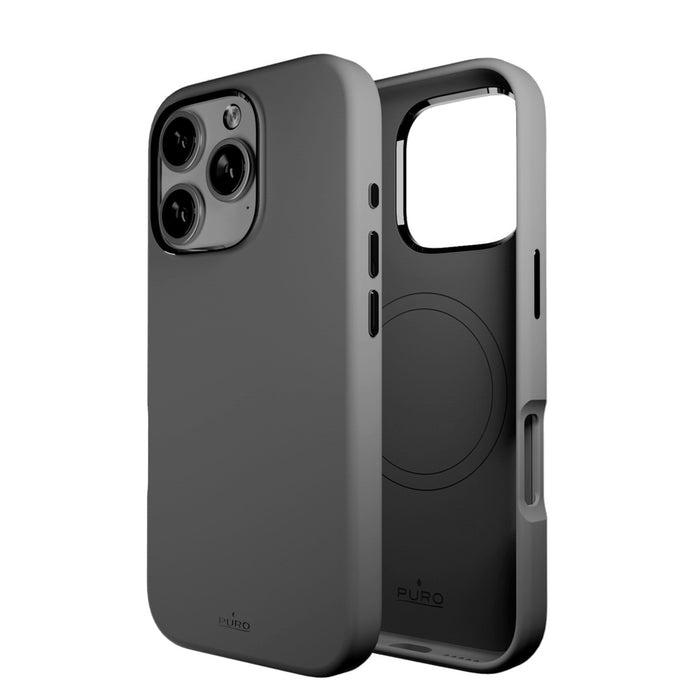 Puro Icon Mag Pro MagSafe Silicone Case for iPhone 16 Pro - Dark Gray