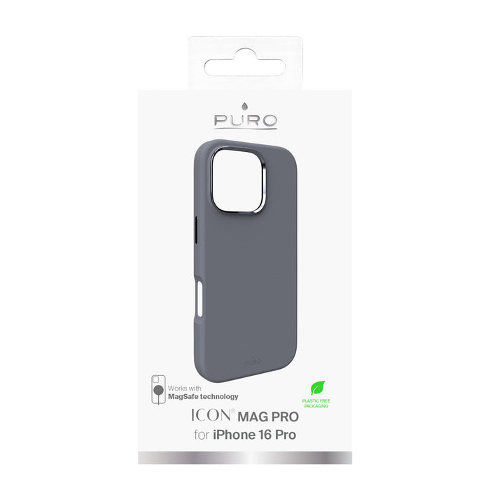 Puro Icon Mag Pro MagSafe Silicone Case for iPhone 16 Pro - Dark Gray