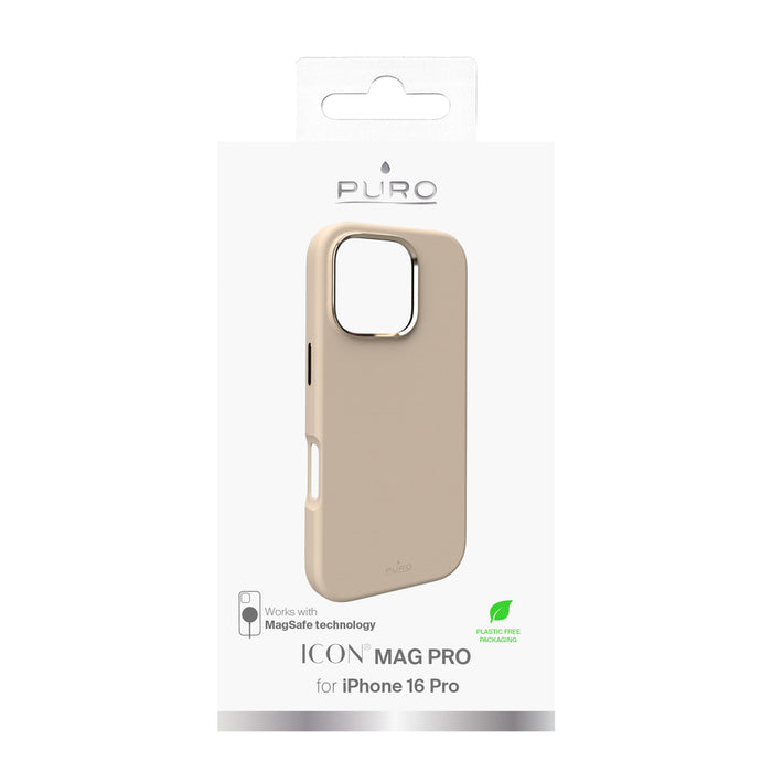 Puro Icon Mag Pro MagSafe Silicone Case for iPhone 16 Pro - Beige