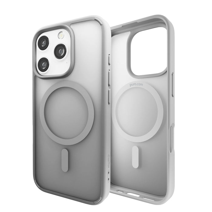 Puro Gradient MagSafe Silicone Case for iPhone 16 Pro - Silver