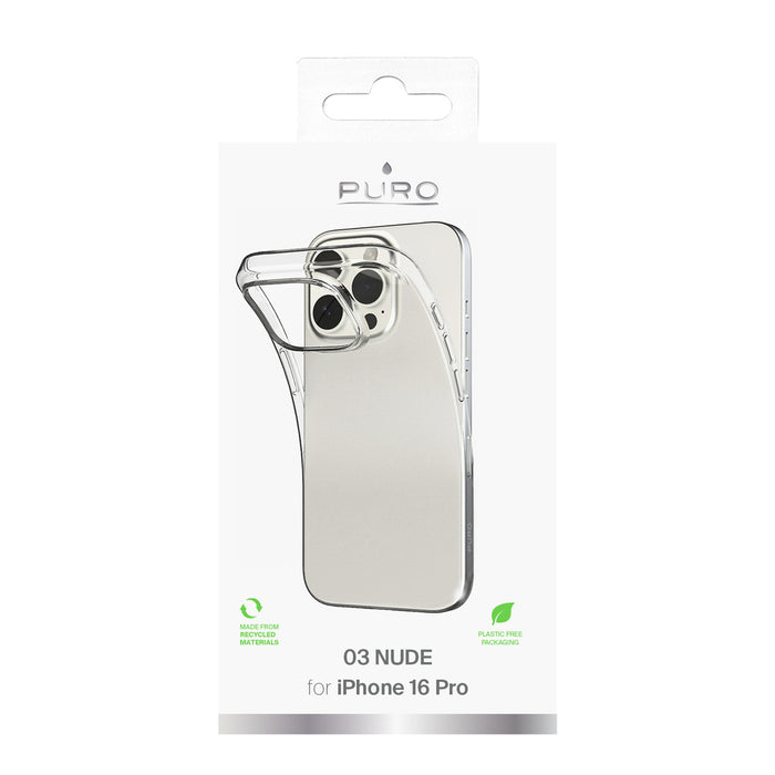 Puro 03 Nude Silicone Case for iPhone 16 Pro - Transparent