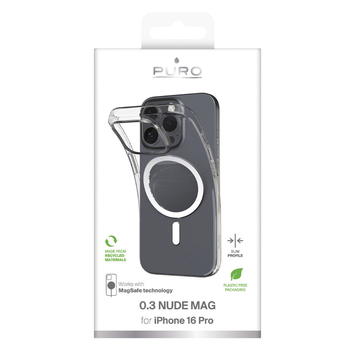 Puro 03 Mag MagSafe Silicone Case for iPhone 16 Pro - Transparent