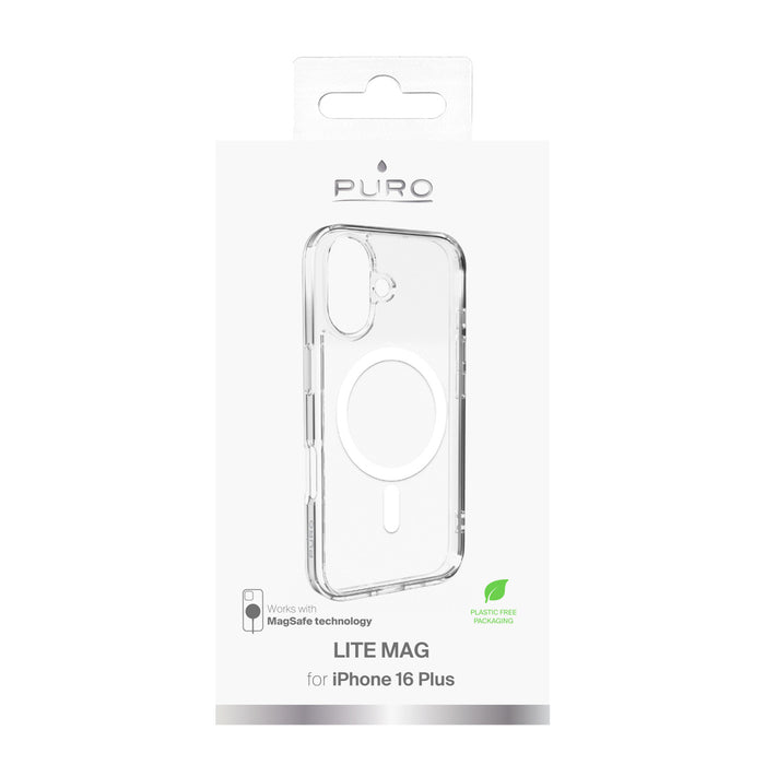 Puro Lite Mag MagSafe Silicone Case for iPhone 16 Plus - Transparent