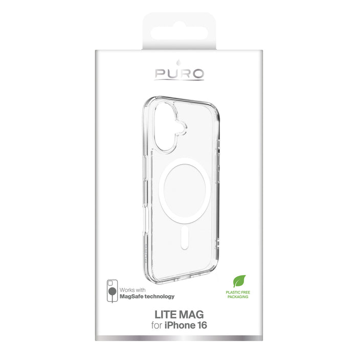 Puro Lite Mag MagSafe Silicone Case for iPhone 16 - Transparent
