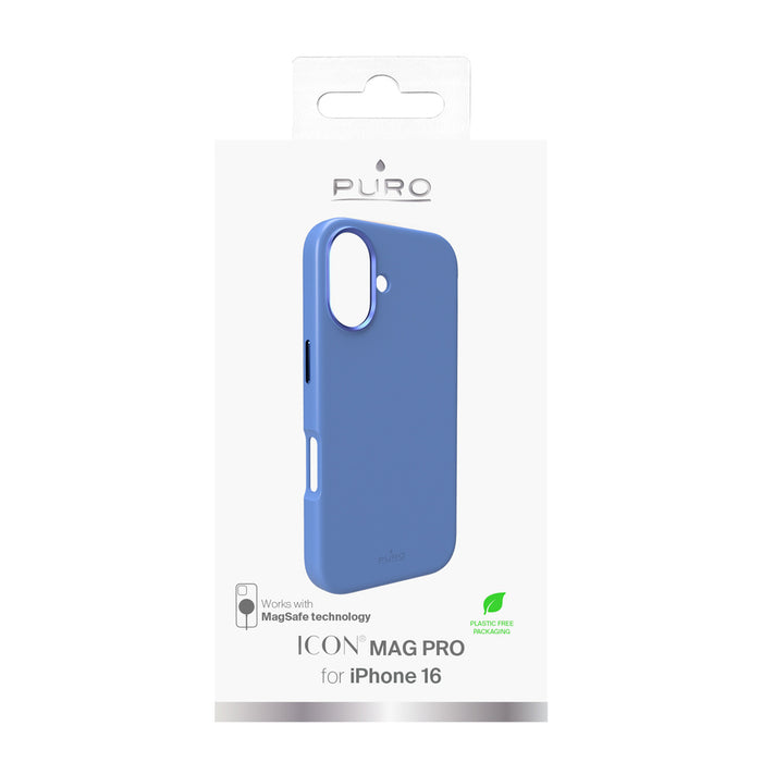 Puro Icon Mag Pro MagSafe Silicone Case for iPhone 16 - Blue