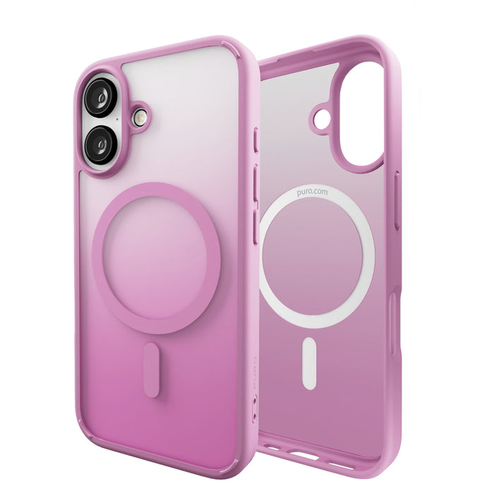 Puro Gradient MagSafe Silicone Case for iPhone 16 - Pink