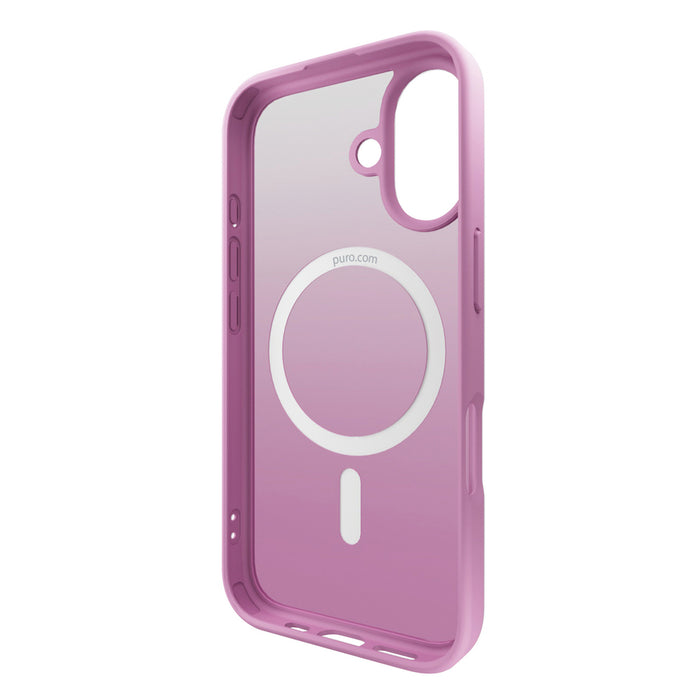 Puro Gradient MagSafe Silicone Case for iPhone 16 - Pink