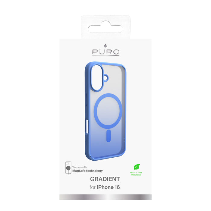 Puro Gradient MagSafe Silicone Case for iPhone 16 - Blue