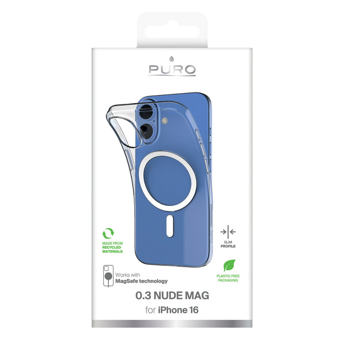 Puro 03 Mag MagSafe Silicone Case for iPhone 16 - Transparent