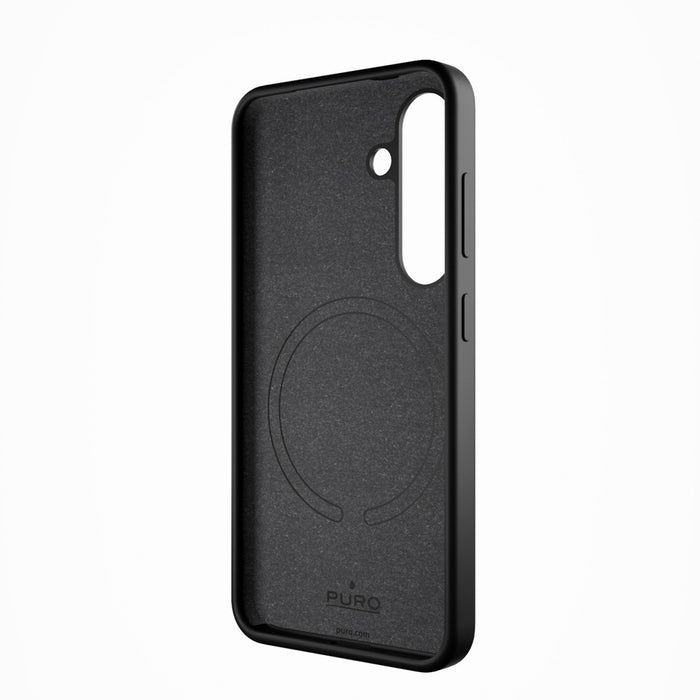Puro Icon Mag Silicone Case with MagSafe for Samsung Galaxy S25+ - Black