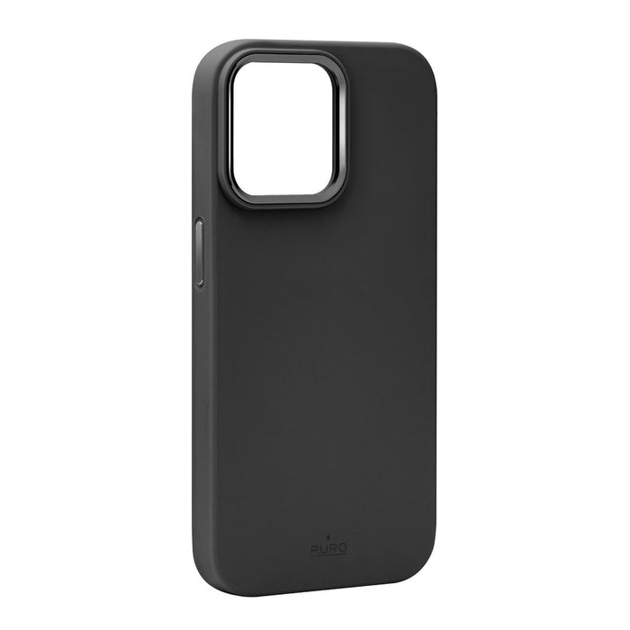 Puro Icon Mag Pro Silicone Case with MagSafe with Metal Buttons for iPhone 15 Plus - Black