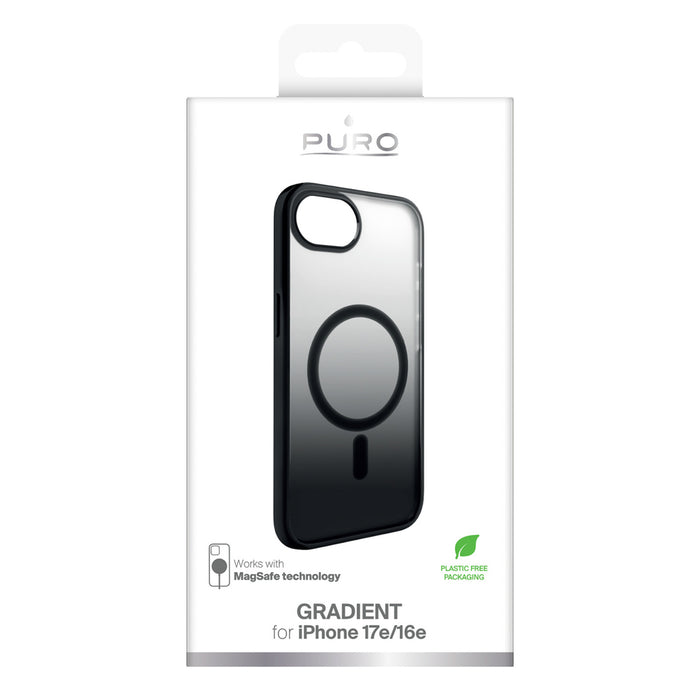 Puro Gradient MagSafe Silicone Case for iPhone 16e/17e - Black