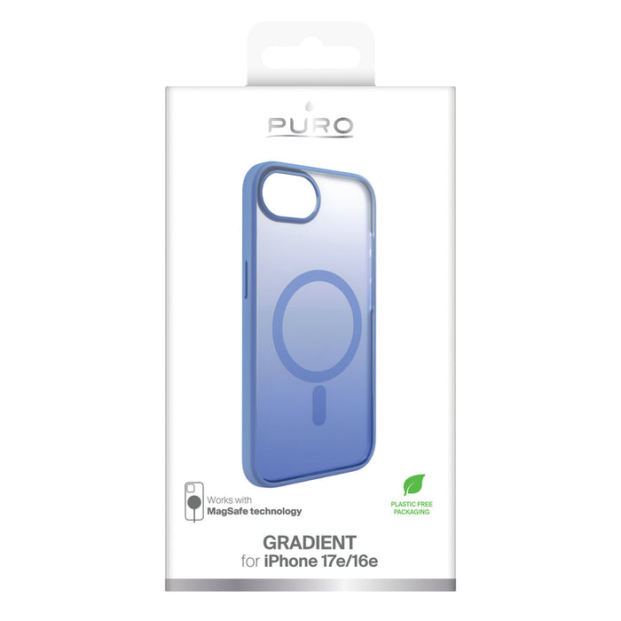 Puro Gradient MagSafe Silicone Case for iPhone 16e/17e - Blue