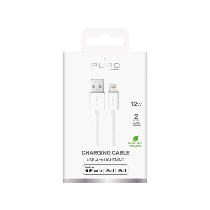 Puro TPE 12W USB-A - Lightning Cable 2m - White
