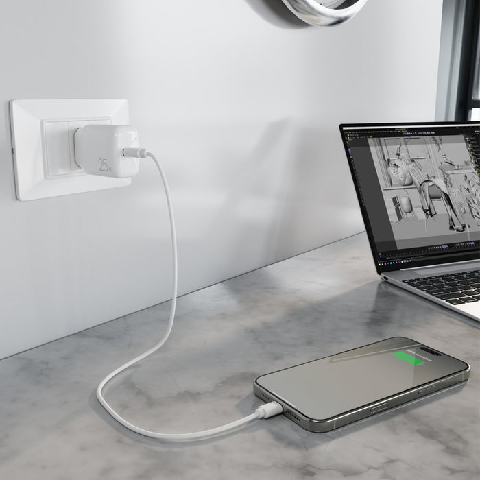 Puro Daily Prolite 25W USB-C Power Delivery charger - white