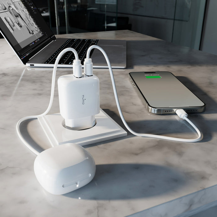 Puro PROLITE 10W 2x USB-A Wall Charger - White