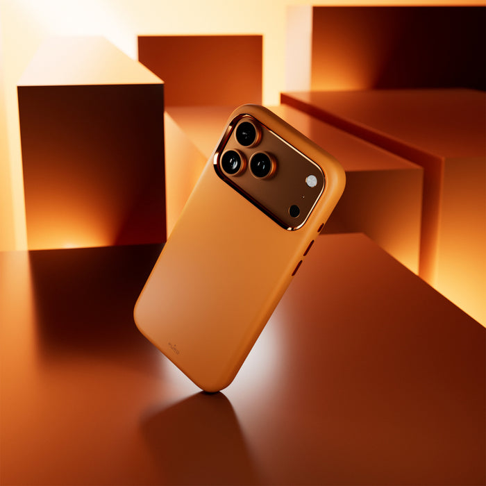 Puro Icon Mag Pro Liquid Silicone Case for iPhone 17 Pro Max, MagSafe Compatible, with Camera Protection and Aluminum Buttons - Orange