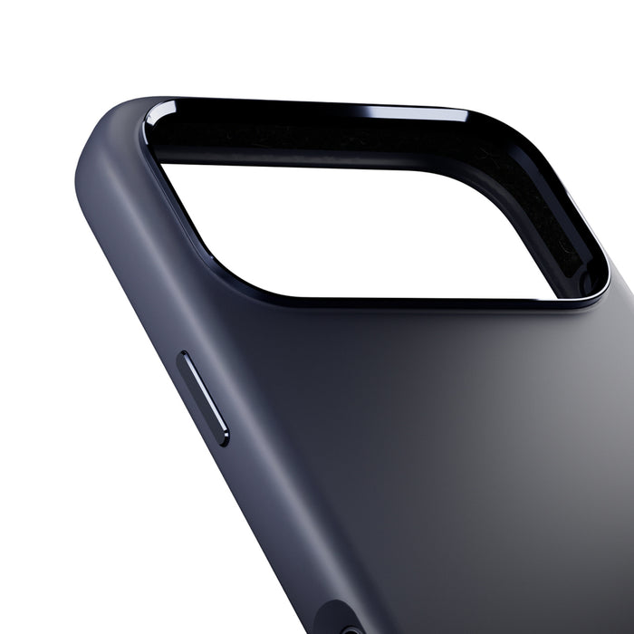 Puro Icon Mag Pro Liquid Silicone Case for iPhone 17 Pro, MagSafe Compatible, with Camera Protection and Aluminum Buttons - Dark Blue
