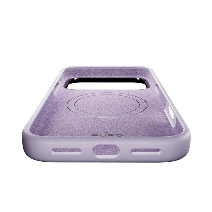Puro Icon Mag Pro Liquid Silicone Case for iPhone 17 Pro, MagSafe Compatible, with Camera Protection and Aluminum Buttons - Pink