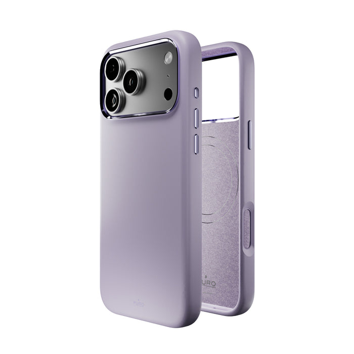 Puro Icon Mag Pro Liquid Silicone Case for iPhone 17 Pro, MagSafe Compatible, with Camera Protection and Aluminum Buttons - Pink