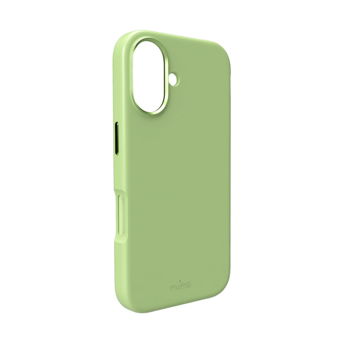 Puro Icon Mag Pro Liquid Silicone Case for iPhone 17, MagSafe Compatible, with Camera Protection and Aluminum Buttons - Green
