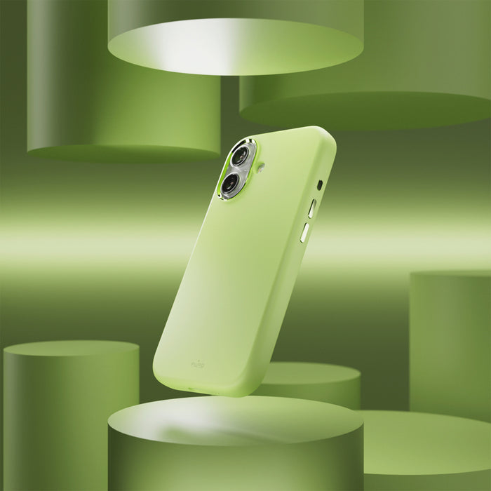 Puro Icon Mag Pro Liquid Silicone Case for iPhone 17, MagSafe Compatible, with Camera Protection and Aluminum Buttons - Green