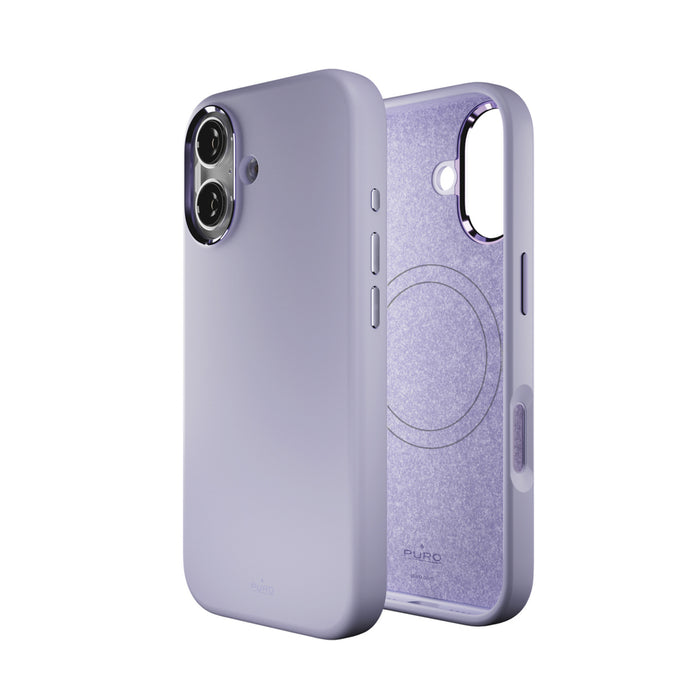 Puro Icon Mag Pro Liquid Silicone Case for iPhone 17, MagSafe Compatible, with Camera Protection and Aluminum Buttons - Pink
