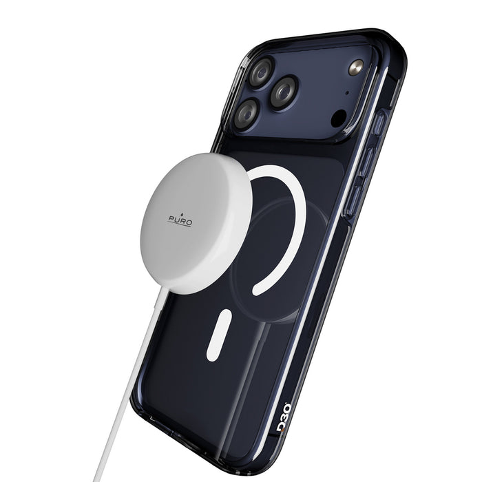 Puro Impact Clear D3O TPU+PC Case Compatible with MagSafe for iPhone 17 Pro Max - Transparent