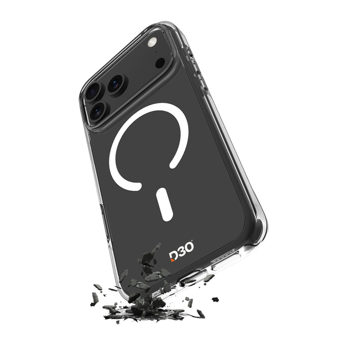 Puro Impact Clear D3O TPU+PC Case Compatible with MagSafe for iPhone 17 Pro - Transparent
