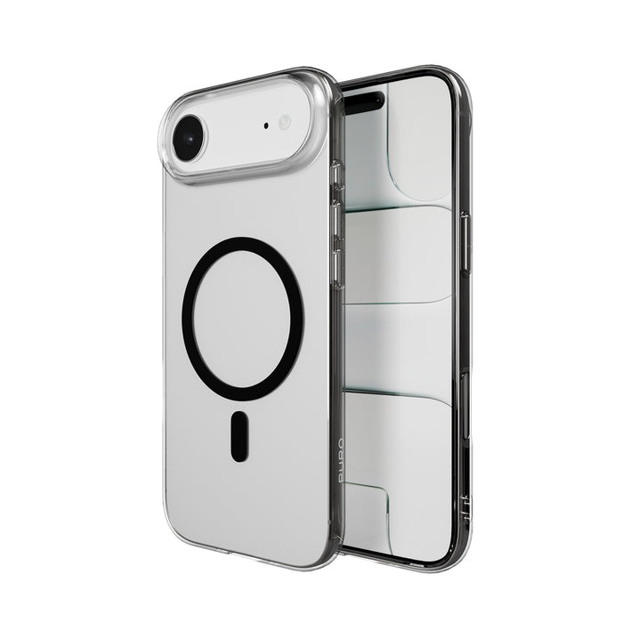 Puro Lite Mag TPU+PC Case Compatible with MagSafe for iPhone 17 Air - Transparent with Black Ring