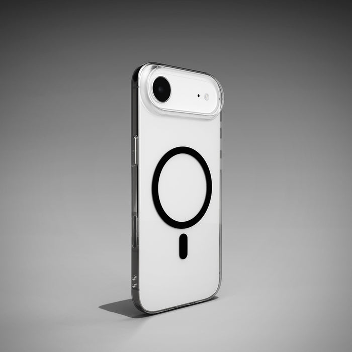 Puro Lite Mag TPU+PC Case Compatible with MagSafe for iPhone 17 Air - Transparent with Black Ring