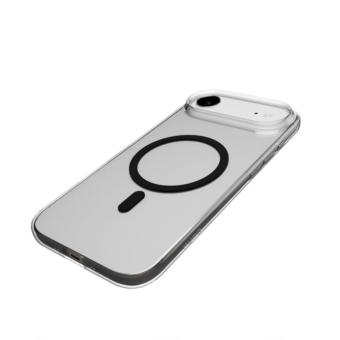 Puro Lite Mag TPU+PC Case Compatible with MagSafe for iPhone 17 Air - Transparent with Black Ring