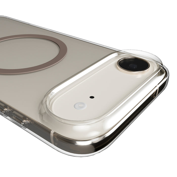Puro Lite Mag TPU+PC Case Compatible with MagSafe for iPhone 17 Air - Transparent with Brown Ring