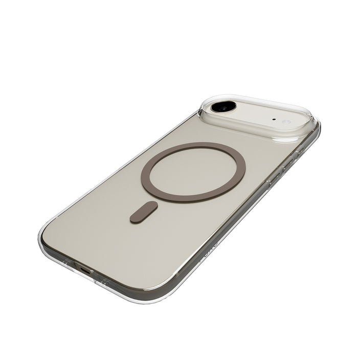 Puro Lite Mag TPU+PC Case Compatible with MagSafe for iPhone 17 Air - Transparent with Brown Ring