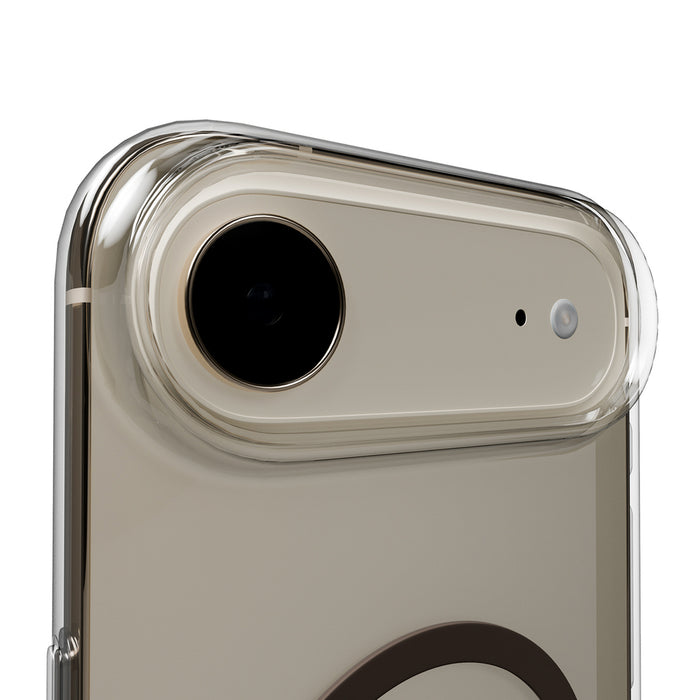Puro Lite Mag TPU+PC Case Compatible with MagSafe for iPhone 17 Air - Transparent with Brown Ring