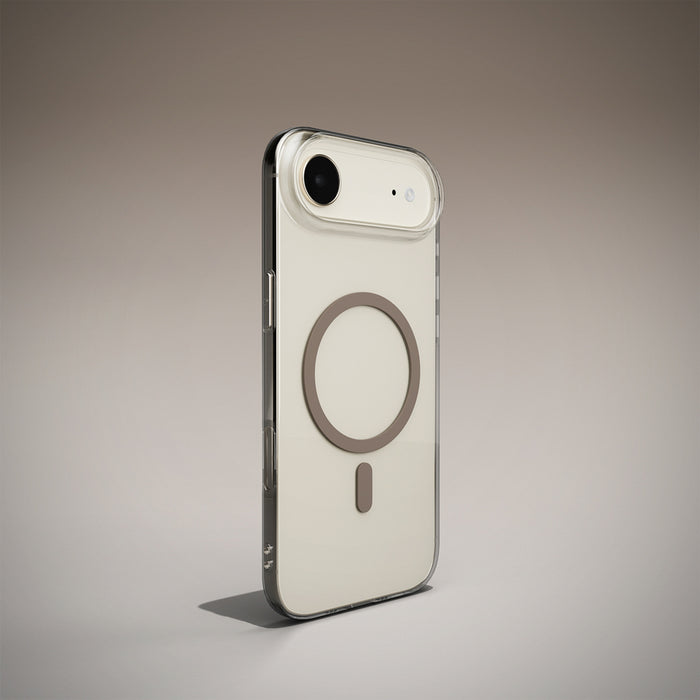 Puro Lite Mag TPU+PC Case Compatible with MagSafe for iPhone 17 Air - Transparent with Brown Ring