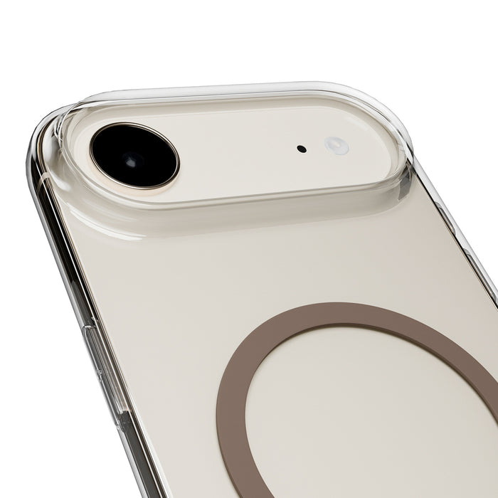 Puro Lite Mag TPU+PC Case Compatible with MagSafe for iPhone 17 Air - Transparent with Brown Ring