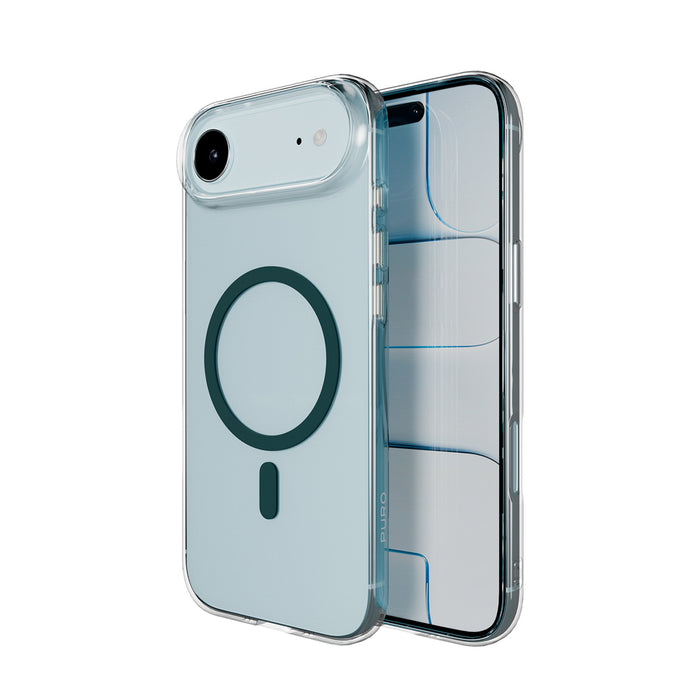Puro Lite Mag TPU+PC Case Compatible with MagSafe for iPhone 17 Air - Transparent with Turquoise Ring