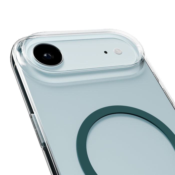 Puro Lite Mag TPU+PC Case Compatible with MagSafe for iPhone 17 Air - Transparent with Turquoise Ring