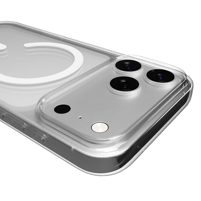 Puro Lite Mag TPU+PC Case Compatible with MagSafe for iPhone 17 Pro Max - Transparent with White Ring