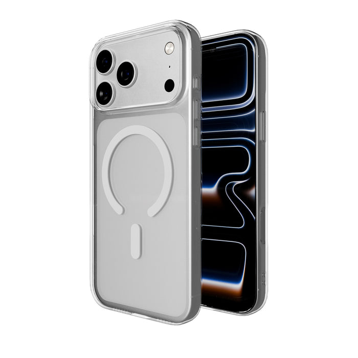 Puro Lite Mag TPU+PC Case Compatible with MagSafe for iPhone 17 Pro Max - Transparent with White Ring