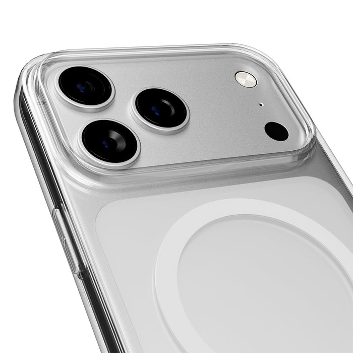 Puro Lite Mag TPU+PC Case Compatible with MagSafe for iPhone 17 Pro Max - Transparent with White Ring