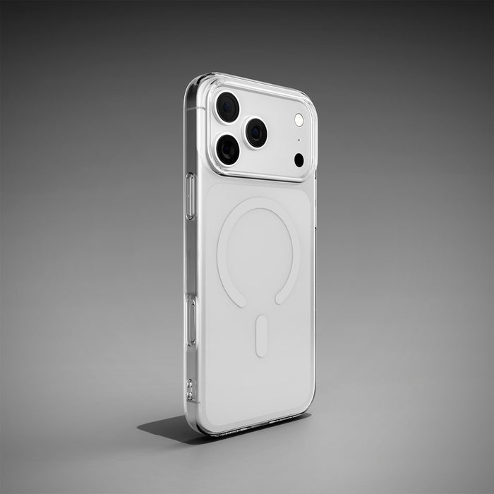 Puro Lite Mag TPU+PC Case Compatible with MagSafe for iPhone 17 Pro Max - Transparent with White Ring