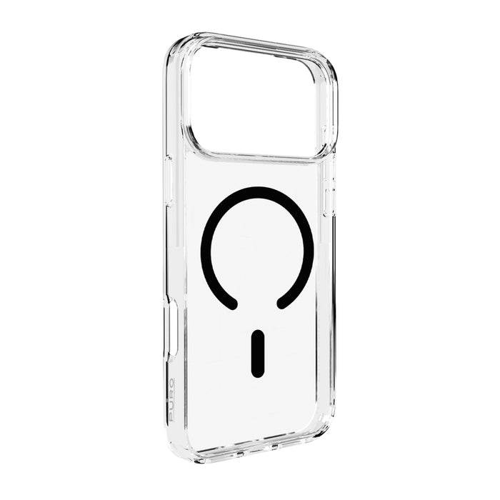 Puro Lite Mag TPU+PC Case Compatible with MagSafe for iPhone 17 Pro Max - Transparent with Black Ring
