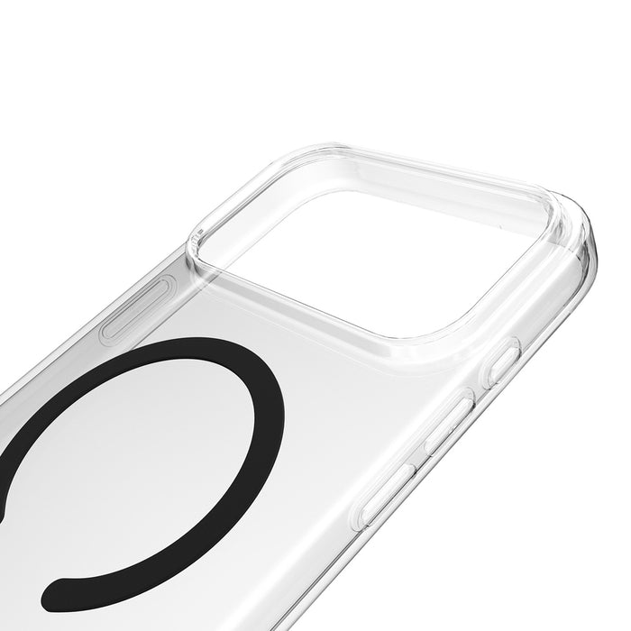 Puro Lite Mag TPU+PC Case Compatible with MagSafe for iPhone 17 Pro Max - Transparent with Black Ring