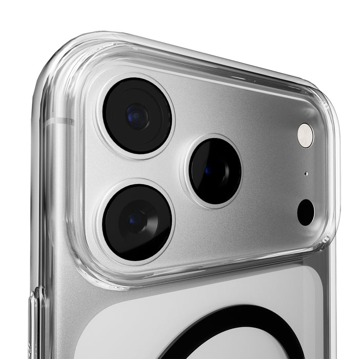 Puro Lite Mag TPU+PC Case Compatible with MagSafe for iPhone 17 Pro Max - Transparent with Black Ring