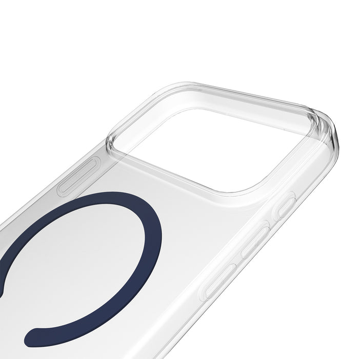 Puro Lite Mag TPU+PC Case Compatible with MagSafe for iPhone 17 Pro Max - Transparent with Blue Ring