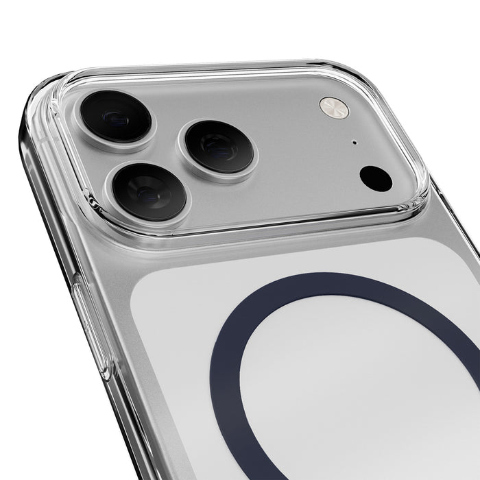 Puro Lite Mag TPU+PC Case Compatible with MagSafe for iPhone 17 Pro Max - Transparent with Blue Ring