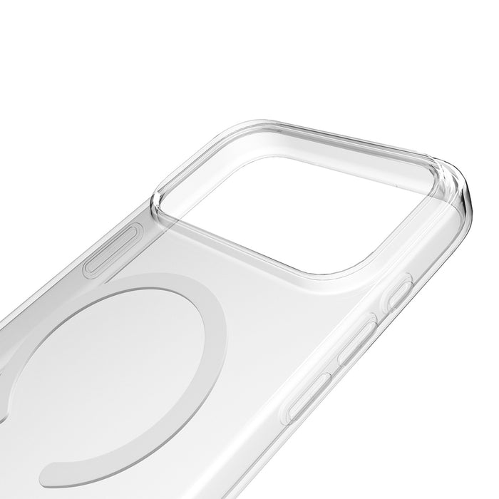 Puro Lite Mag TPU+PC Case Compatible with MagSafe for iPhone 17 Pro - Transparent with White Ring